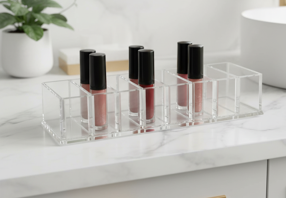 Cosmetics Beauty Care Powder Holder Cabinet Acrylic Makeup Compact Organizer Cosmetics Beauty Care Powder Holder for Bathroom