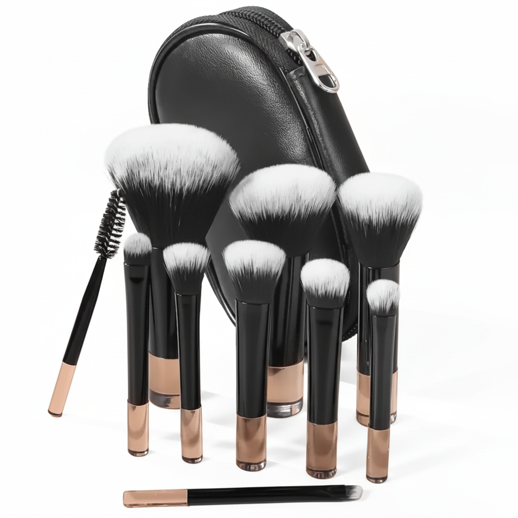 10Pcs Makeup Brushes Set With Bag Cosmetic EyeShadow Foundation Loose Powder Blush Detail Brush Blending Beauty Make Up Tools