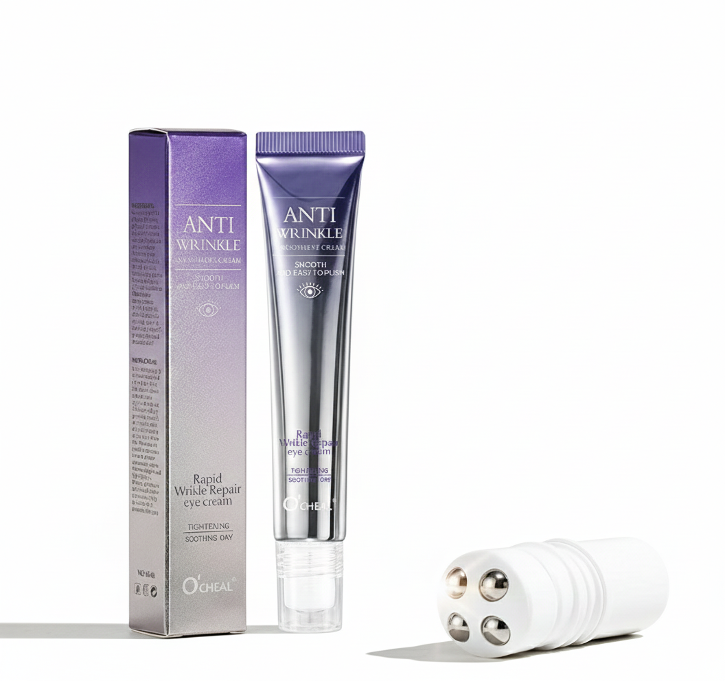 O'CHEAL Anti Wrinkle Anti Dark Circle Eye Cream Roller Massager Moisturizing Eye Bags Anti Aging Hyaluronic Acid Eye Skin Care