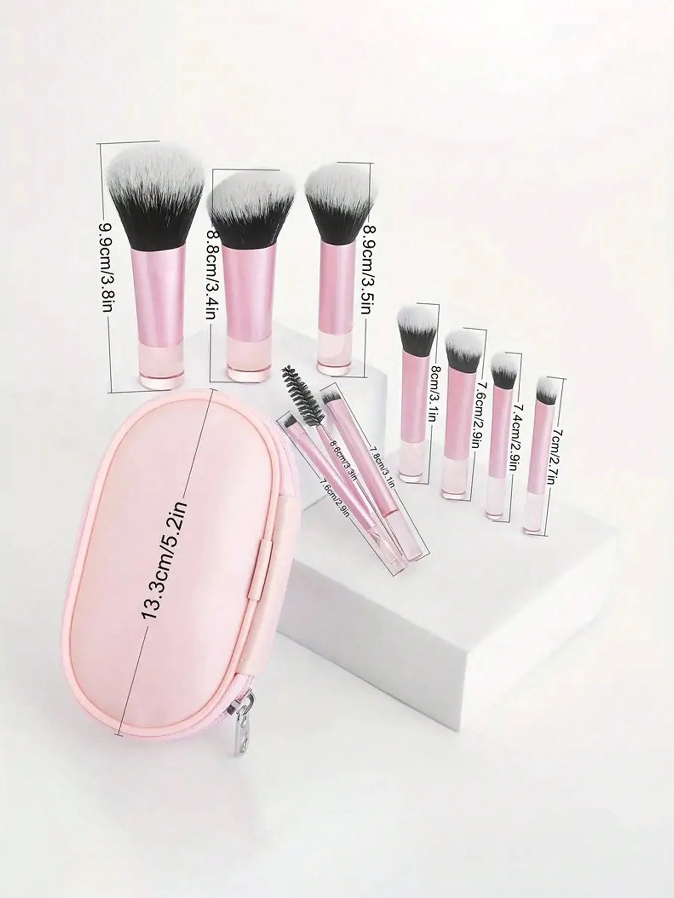 10Pcs Makeup Brushes Set With Bag Cosmetic EyeShadow Foundation Loose Powder Blush Detail Brush Blending Beauty Make Up Tools