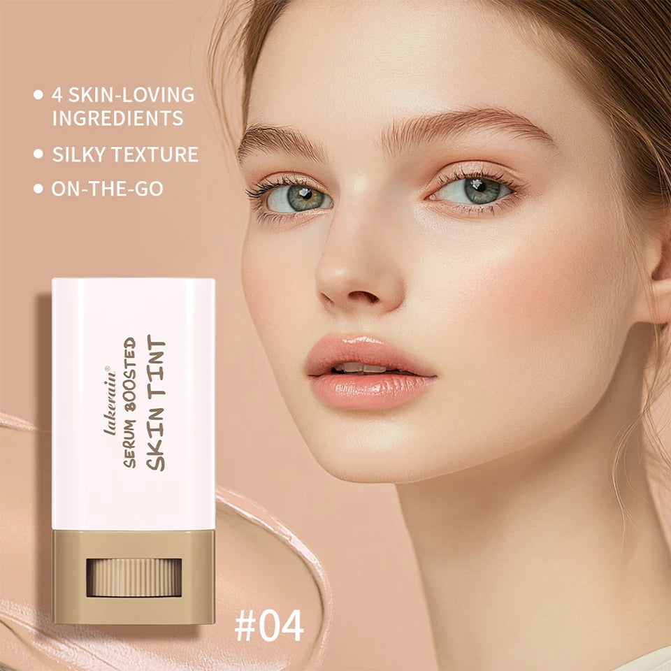 Skin Tint Foundation Stick 6 Colors Balm Serum Boosted Smooth Plumper Hight Coverage Travel Bronze Foundation Stick Makeup