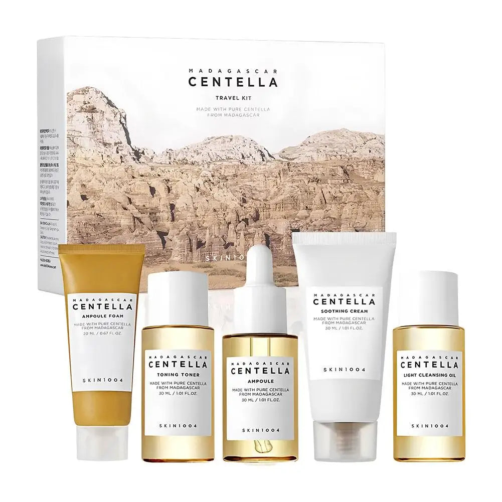 SKIN1004 Centella Asiatica Skin Care Travel Set Moisturizing Toner&Essence Toner&Cleanser&Ampoule Soothing Cream&Essential Oil