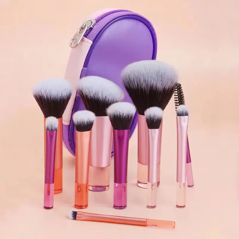 10Pcs Makeup Brushes Set With Bag Cosmetic EyeShadow Foundation Loose Powder Blush Detail Brush Blending Beauty Make Up Tools