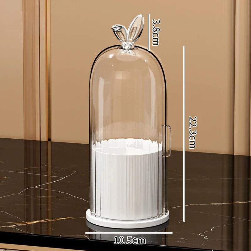 360° Rotating Cosmetic Brush Shelf Organizer Cosmetic Display Case Desktop with Drawer Storage Organizer For Living Room Bedroom