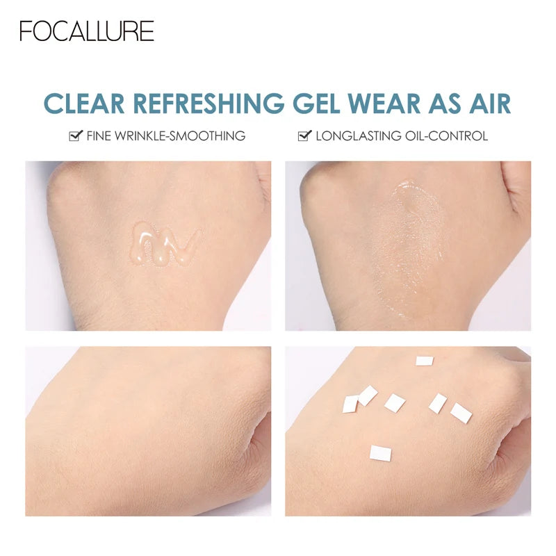FOCALLURE Pore-Blurring Makeup Primer Refreshing Cream Texture Long Lasting For Skin Moisture Tone Up Face Primer