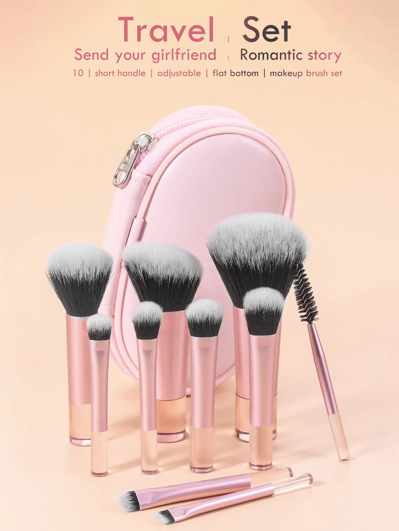 10Pcs Makeup Brushes Set With Bag Cosmetic EyeShadow Foundation Loose Powder Blush Detail Brush Blending Beauty Make Up Tools