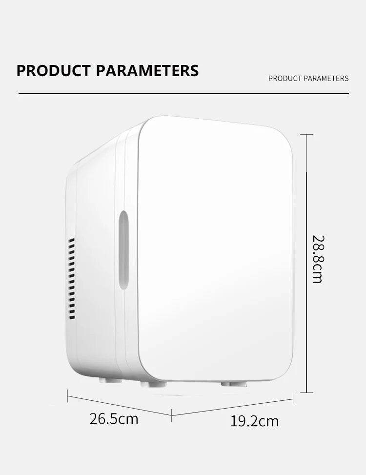 8L Mini Makeup Fridge WIth LED Light Mirror Portable Cosmetic Storage Refrigerator Keep fresh Cooler for Home Car Dual Us