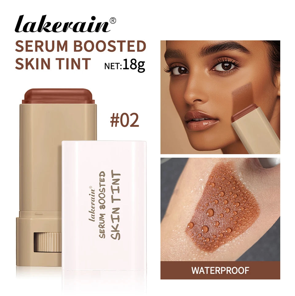 Skin Tint Foundation Stick 6 Colors Balm Serum Boosted Smooth Plumper Hight Coverage Travel Bronze Foundation Stick Makeup