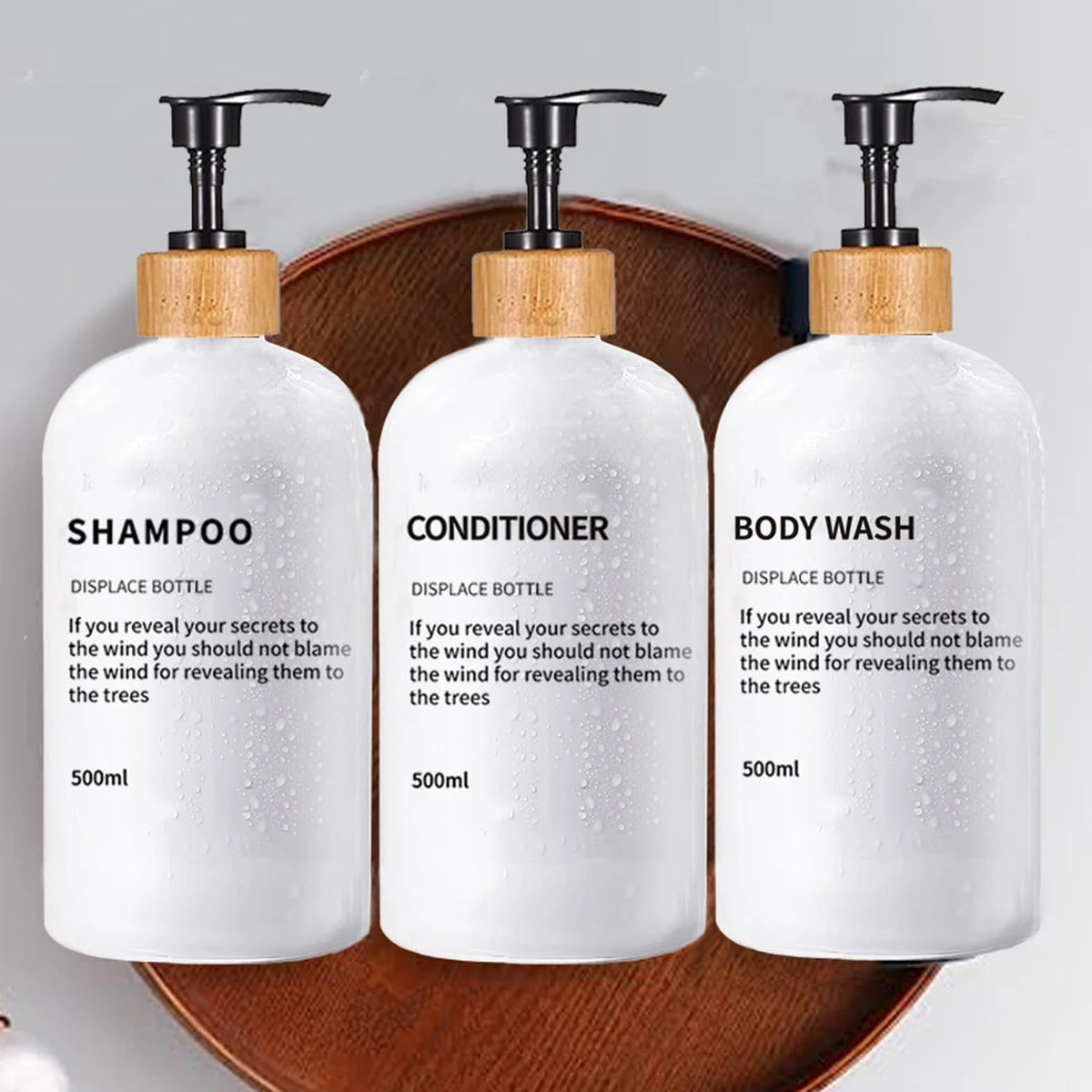 3 Pack Soap Dispenser Shampoo and Conditioner Dispenser Body Wash Shower Bottles Refillable Lotion Dispenser Bottle