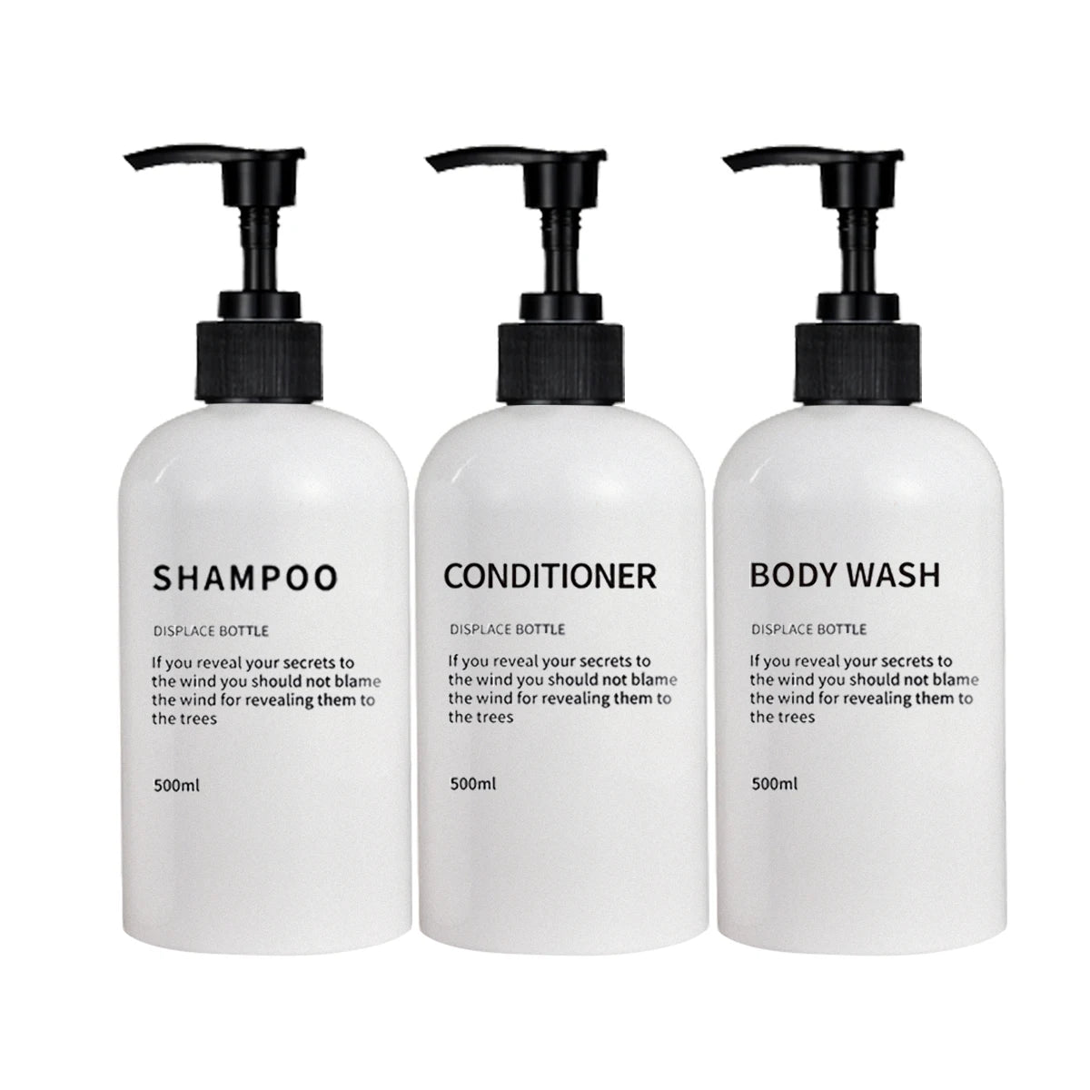 3 Pack Soap Dispenser Shampoo and Conditioner Dispenser Body Wash Shower Bottles Refillable Lotion Dispenser Bottle