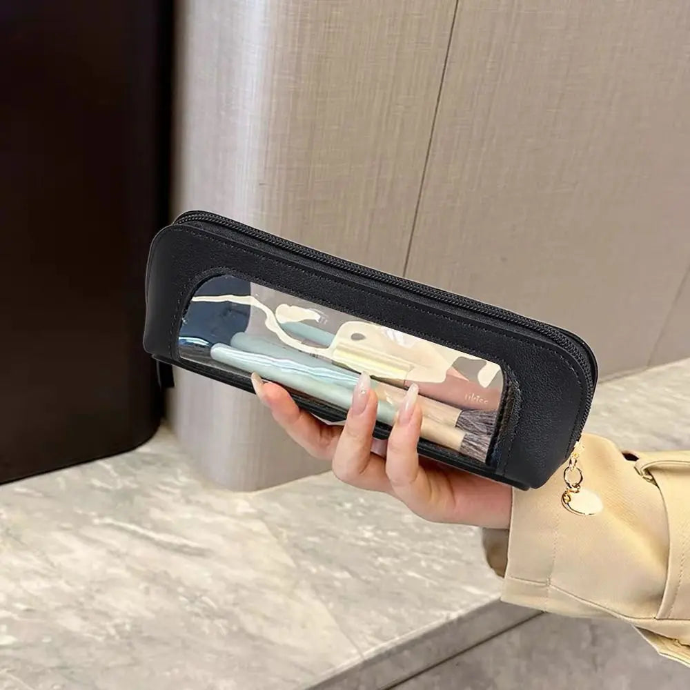 Cosmetic Bag Makeup Brush Storage Bag Portable Travel Wash Toiletries Organizer PU Portable Small Beauty Case Wash Bag Pouch