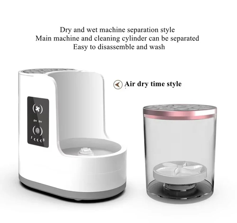 3 IN 1 Electric Makeup Brush Cleaner Machine With Makeup Brush Dryer-Holder-Portable Automatic USB Cosmetic Brushes Cleaner Tool