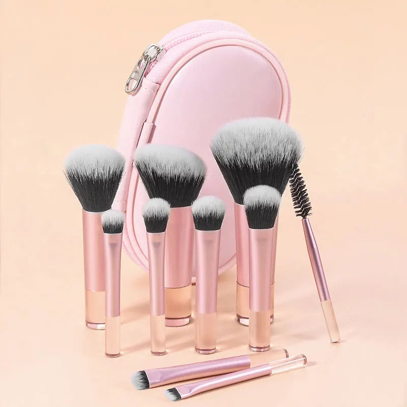 10Pcs Makeup Brushes Set With Bag Cosmetic EyeShadow Foundation Loose Powder Blush Detail Brush Blending Beauty Make Up Tools