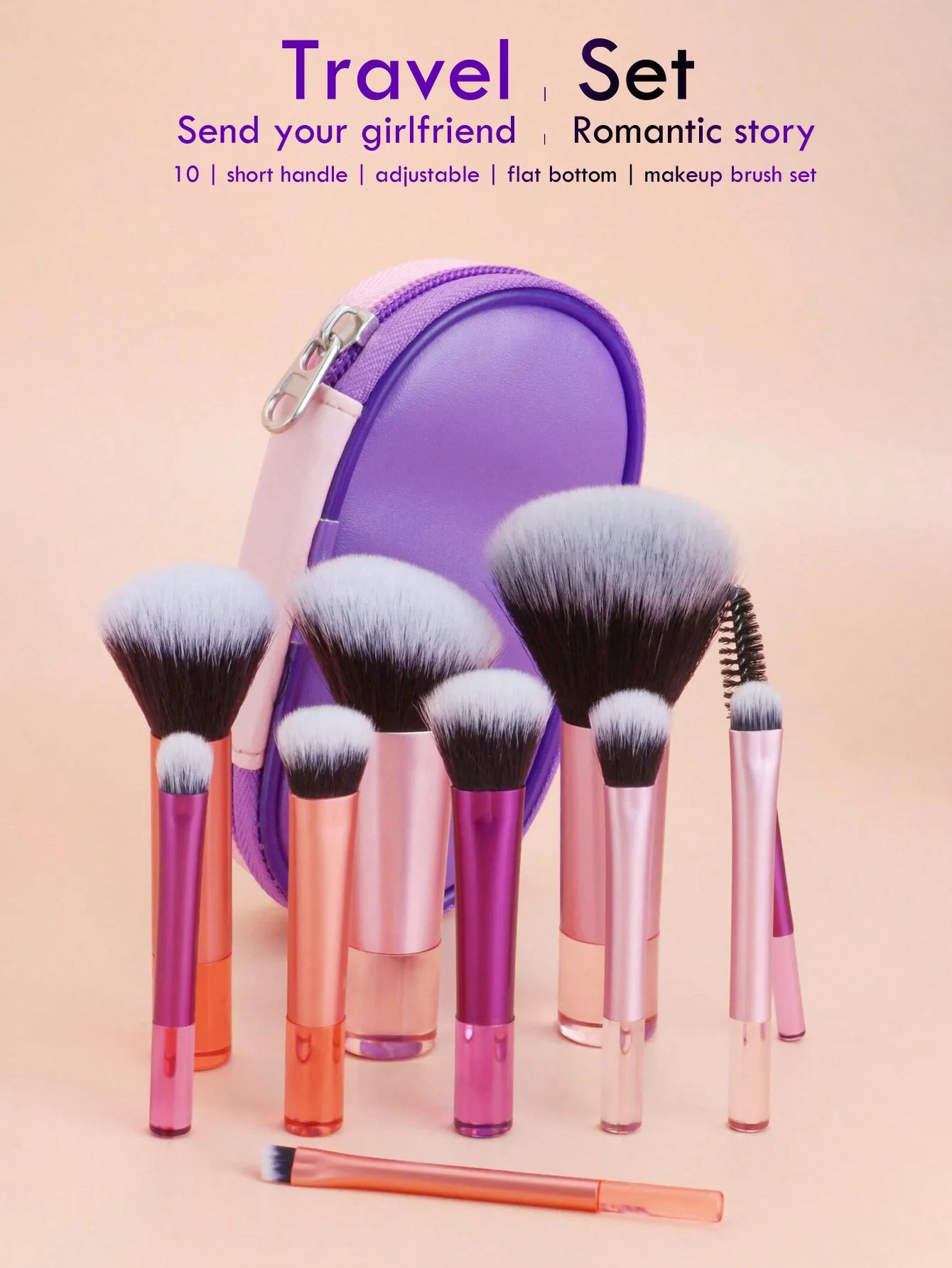 10Pcs Makeup Brushes Set With Bag Cosmetic EyeShadow Foundation Loose Powder Blush Detail Brush Blending Beauty Make Up Tools