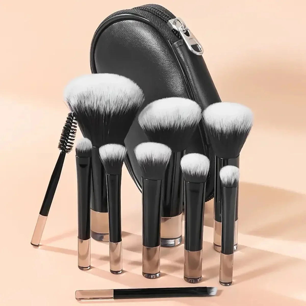 10Pcs Makeup Brushes Set With Bag Cosmetic EyeShadow Foundation Loose Powder Blush Detail Brush Blending Beauty Make Up Tools