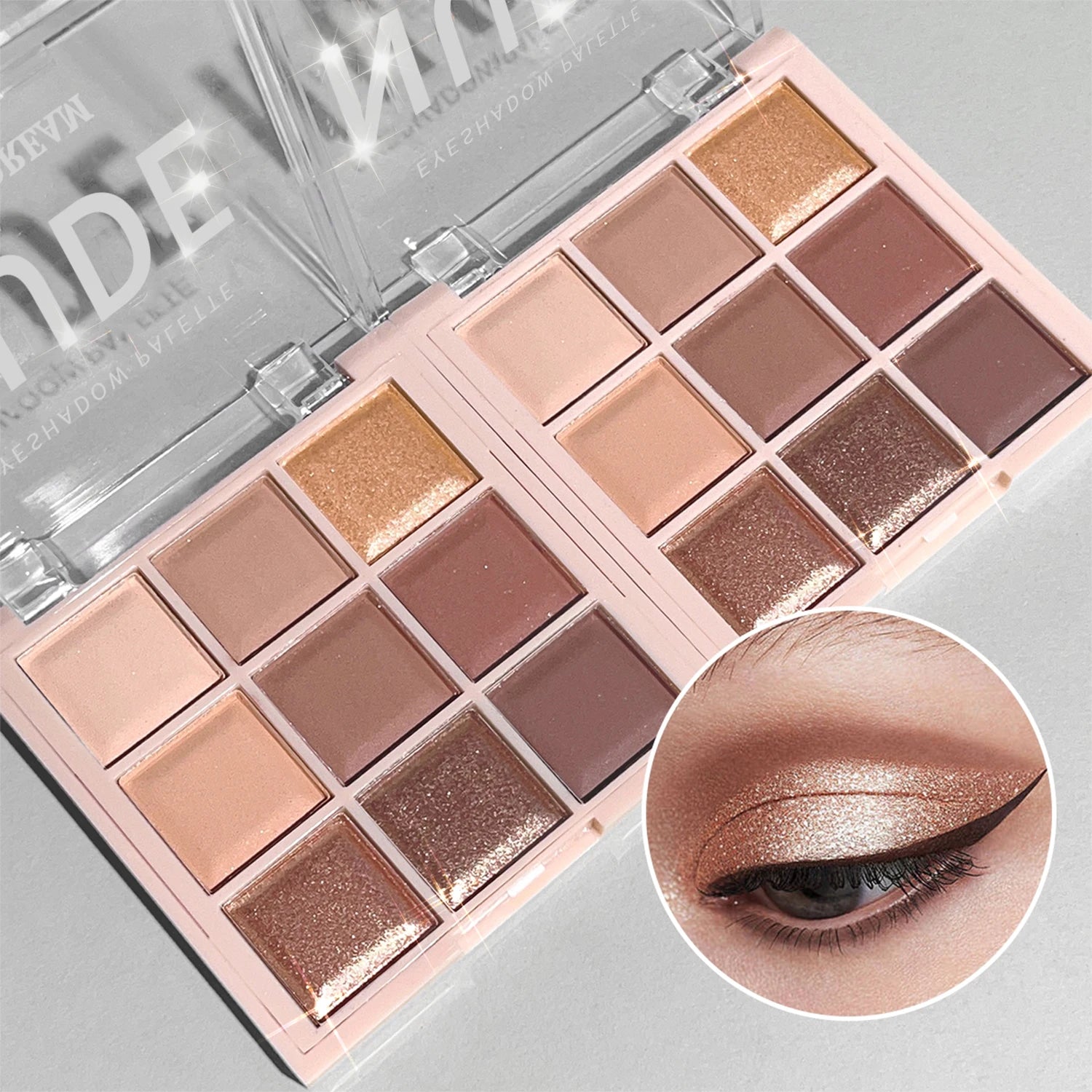 JUJU DREAM 9-Color Eyeshadow Palette, Matte & Shimmer Finish, Soft Milk Tea Tones, Compact & Easy for Daily Student Makeup